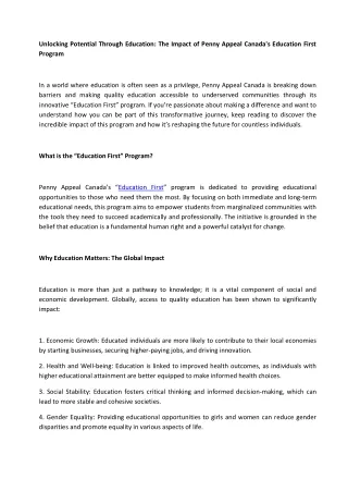 unlocking potential through education the impact