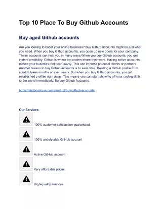 Top 10 Place To Buy Github Accounts