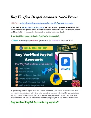 buy verified paypal accounts 100 proven