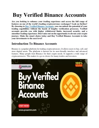 Buy Verified Binance Accounts