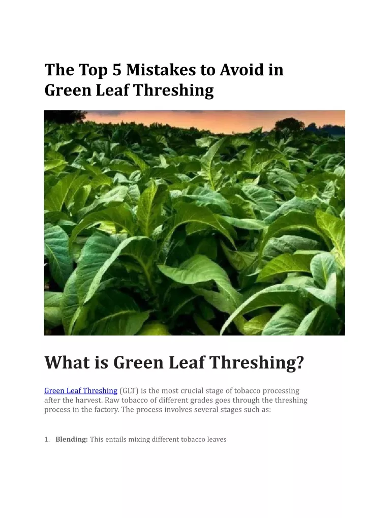 the top 5 mistakes to avoid in green leaf