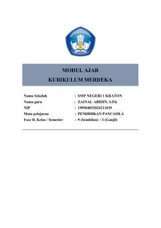 MA PP ZAINAL ABIDIN FASE D KELAS 9