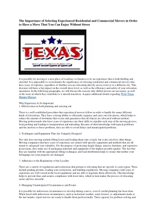 3 West Texas Master Movers LLC