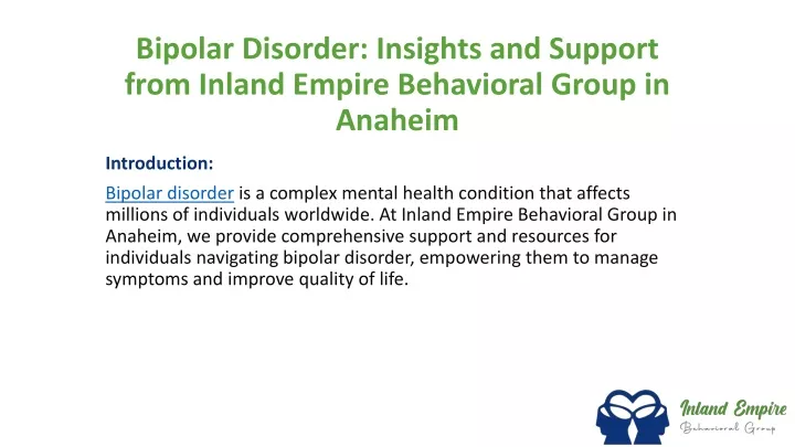 bipolar disorder insights and support from inland empire behavioral group in anaheim