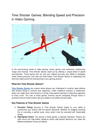 Time Shooter Games_ Blending Speed and Precision in Video Gaming