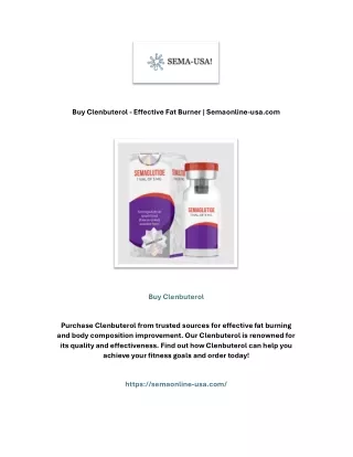 Buy Clenbuterol - Effective Fat Burner | Semaonline-usa.com