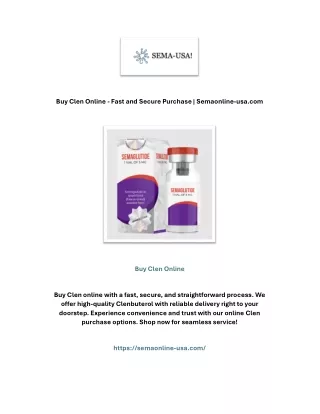 Buy Clen Online - Fast and Secure Purchase | Semaonline-usa.com