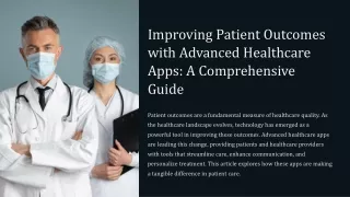 Improving Patient Outcomes with Advanced Healthcare Apps