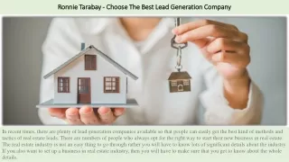 Ronnie Tarabay - Choose The Best Lead Generation Company