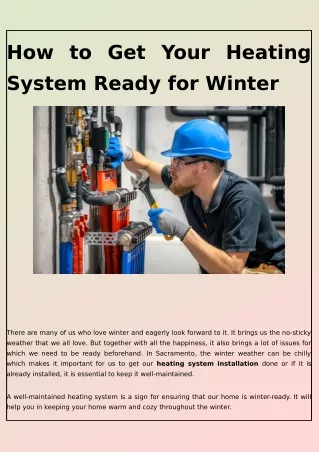 How to Get Your Heating System Ready for Winter