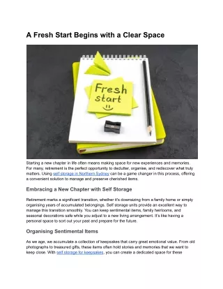 a fresh start begins with a clear space