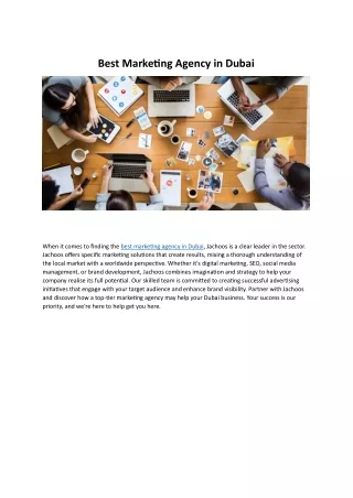Best Marketing Agency in Dubai