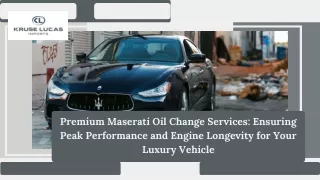 Premium Maserati Oil Change Services Ensuring Peak Performance and Engine Longevity for Your Luxury Vehicle