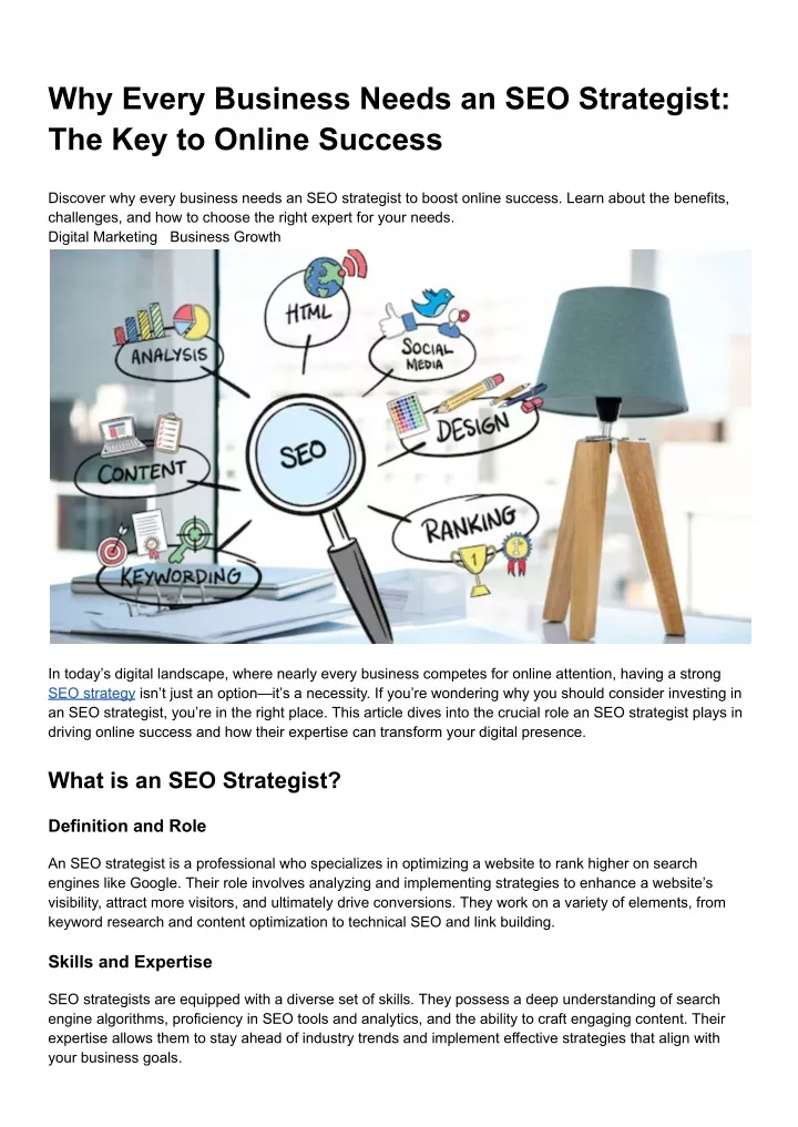 why every business needs an seo strategist