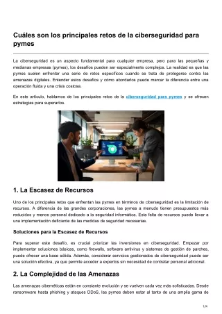 Cuáles son los principales retos de la ciberseguridad para pymes