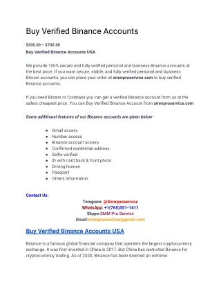 Buy Verified Binance Accounts
