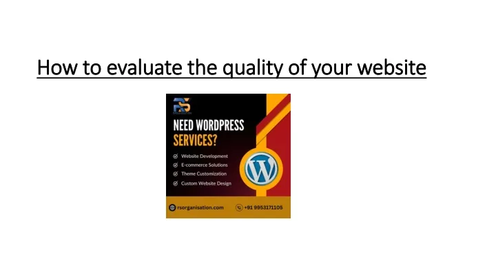 how to evaluate the quality of your website