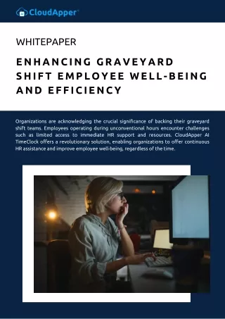 HR Supporting Graveyard Shift Employee Well-Being and Efficiency with CloudApper