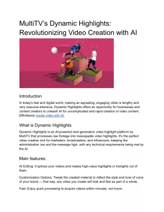 MultiTV’s Dynamic Highlights_ Revolutionizing Video Creation with AI