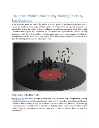 experience professional quality backing tracks