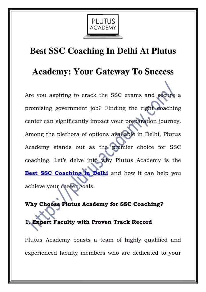 best ssc coaching in delhi at plutus