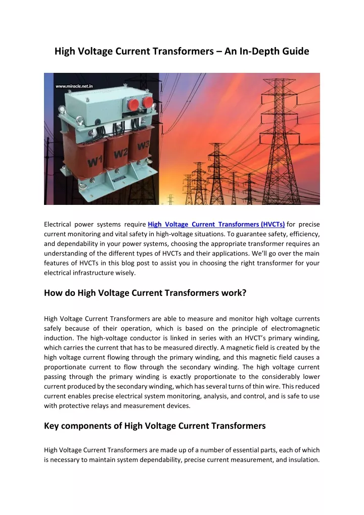 high voltage current transformers an in depth