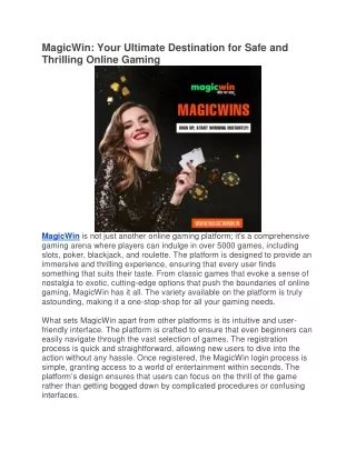 magicwin your ultimate destination for safe