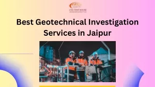 Best Geotechnical Investigation Services in Jaipur