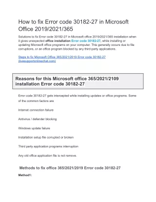 how to fix error code 30182 27 in microsoft