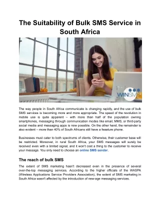 the suitability of bulk sms service in south