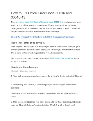 how to fix office error code 30016 and 30016 13