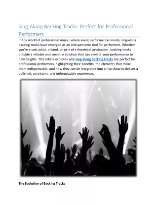 sing along backing tracks perfect