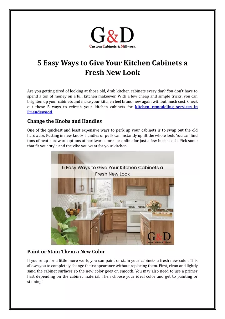 5 easy ways to give your kitchen cabinets a fresh