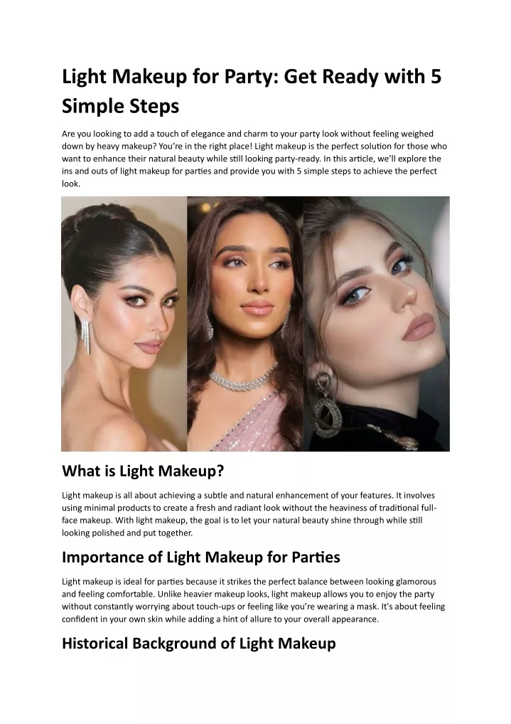 light makeup for party get ready with 5 simple