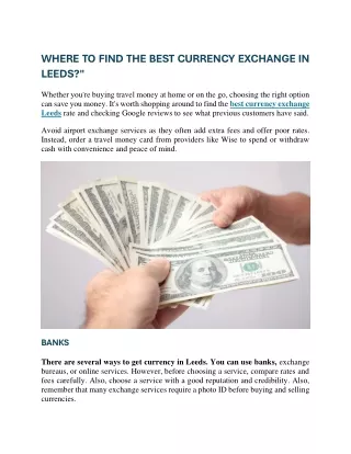 WHERE TO FIND THE BEST CURRENCY EXCHANGE IN LEEDS?