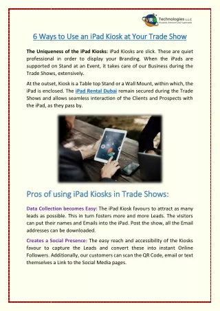 6 Ways to Use an iPad Kiosk at Your Trade Show