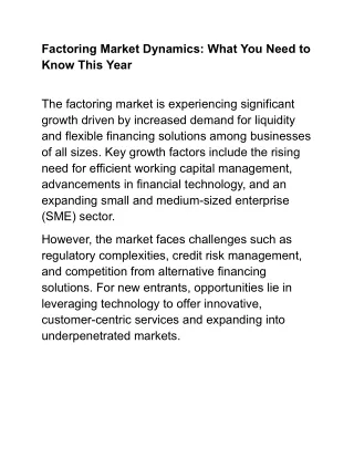 Factoring Market Growth: Understanding the Key Drivers and Impacts