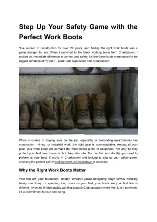 Step Up Your Safety Game with the Perfect Work Boots