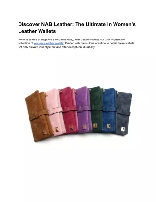 Discover NAB Leather_ The Ultimate in Women's Leather Wallets