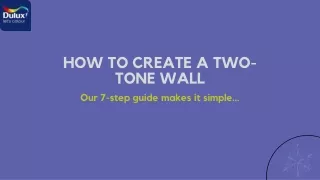 How to create a two-tone wall