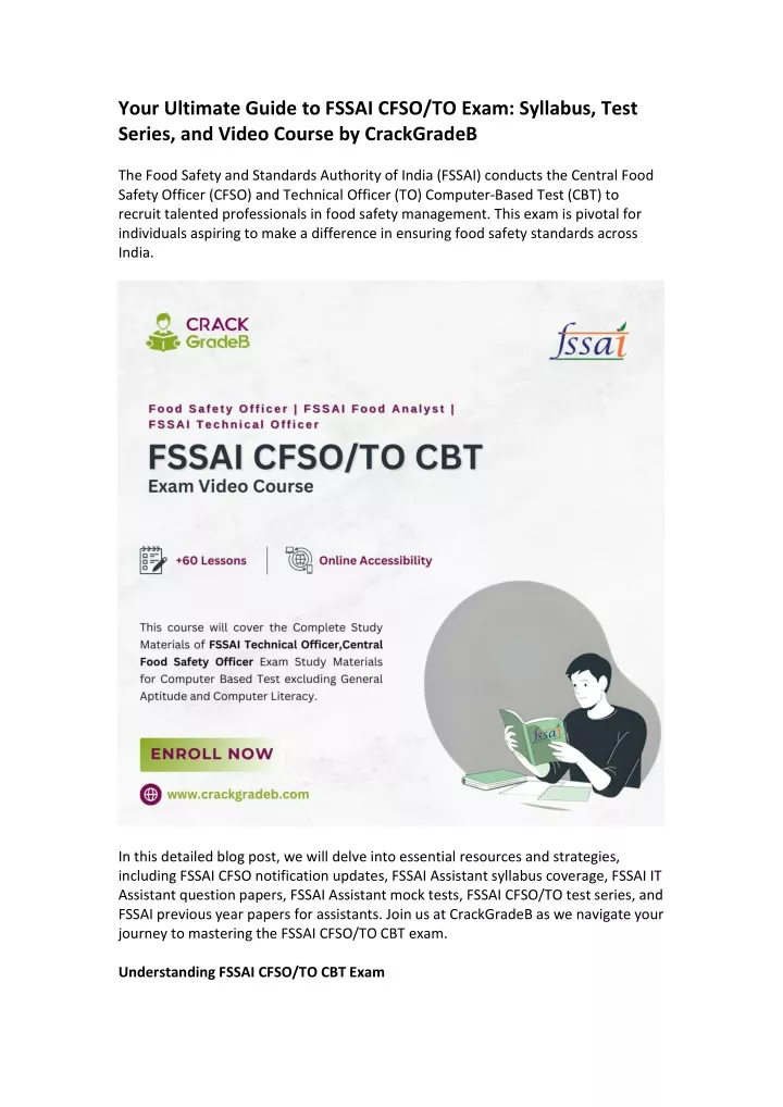 your ultimate guide to fssai cfso to exam