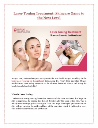 Laser Toning Treatment: Skincare Game to the Next Level