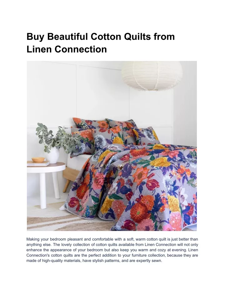 buy beautiful cotton quilts from linen connection