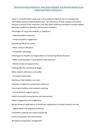 HEALTH CARE INDUSTRIES PAGE ARTICLE