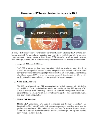 Emerging ERP Trends 2024