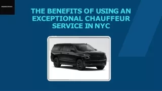 Hire the Best Exceptional Chauffeur service in NYC