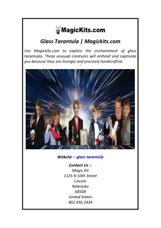 Glass Tarantula  Magickits.com