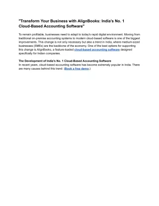 "Transform Your Business with AlignBooks: India’s No. 1 Cloud-Based Accounting S