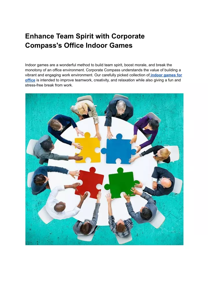 enhance team spirit with corporate compass