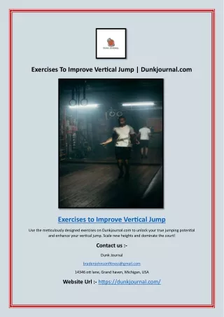 Exercises For Dunking A Basketball | Dunkjournal.com